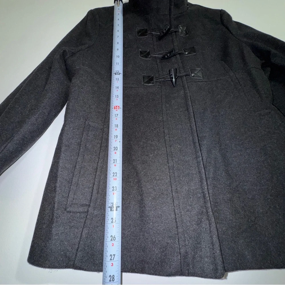 Michael Michael Kors Wool Blend Toggle Coat Charcoal Gray‎ Size 14